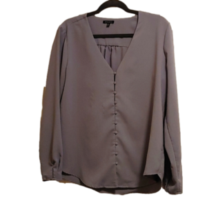 Dynamite Button down blouse smoke grey Medium Women's long sleeves very light